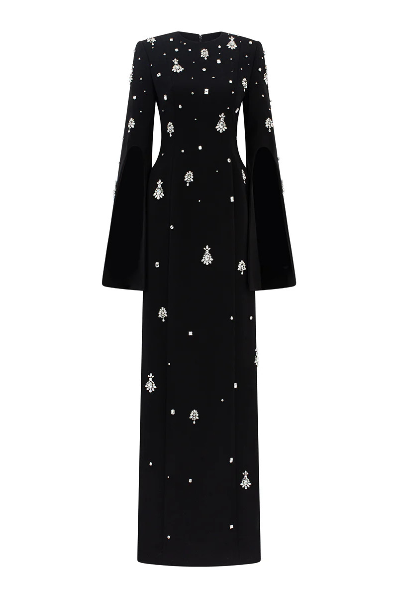 ROUND NECK CRYSTAL EMBELLISHED DRESS | Tracy Studio | CULT MIA | CULT MIA UK LTD