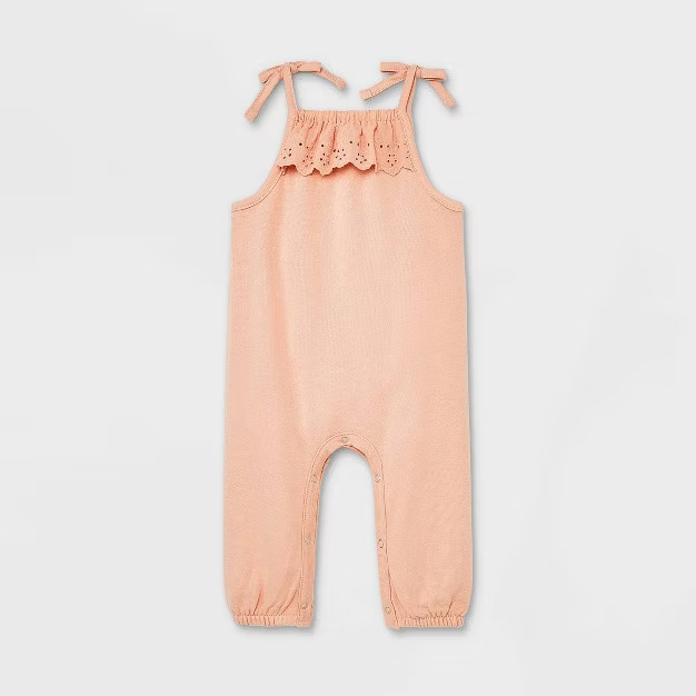 Grayson Mini Baby Girls' Eyelet Jumpsuit - Pink | Target
