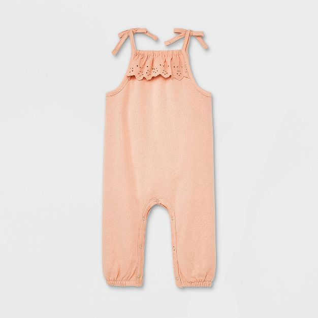 Grayson Mini Baby Girls' Eyelet Jumpsuit - Pink | Target