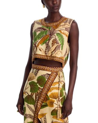 FARM Rio Foliage Sketch Sand Blouse  | Bloomingdale's Women | Bloomingdale's (US)