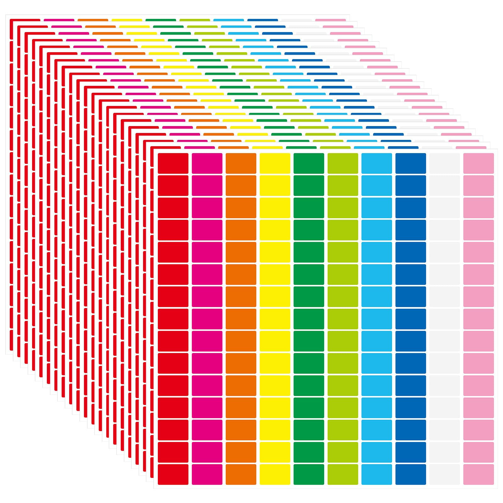Sabary 20 Sheets Colorful Coding Labels Rectangle Colored Stickers Assorted Removable Stickers fo... | Amazon (US)