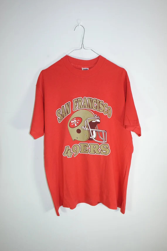 San Francisco 49ers Vintage 80s Red T-shirt Trench Size XL | Etsy | Etsy (US)