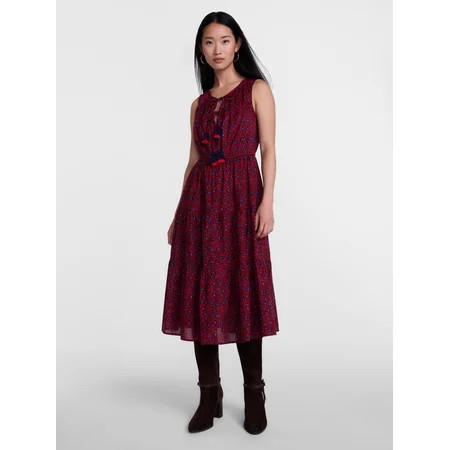 Scenario Women s and Women s Plus Sleeveless Tie Neck Tiered Midi Dress  Sizes XS-4X | Walmart (US)