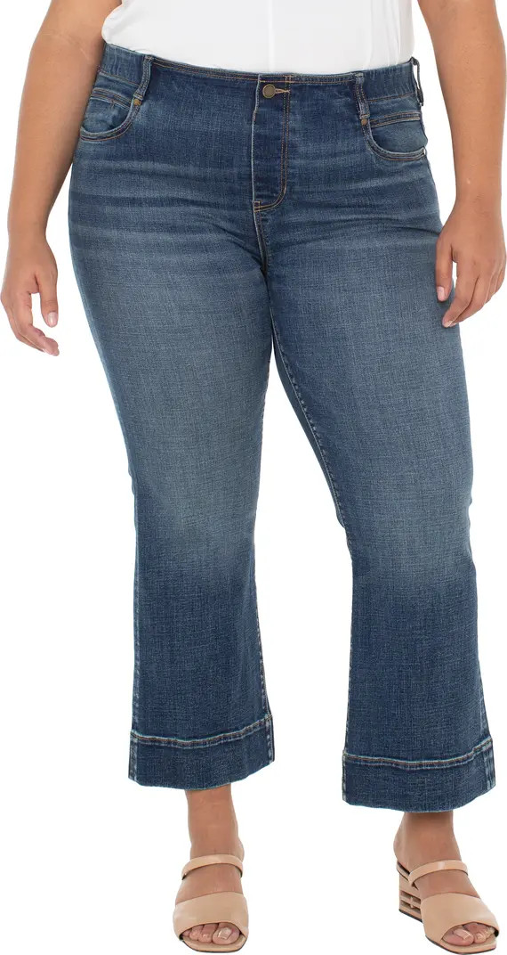 Liverpool Los Angeles Gia Glider Pull-On Crop Flare Jeans | Nordstrom | Nordstrom
