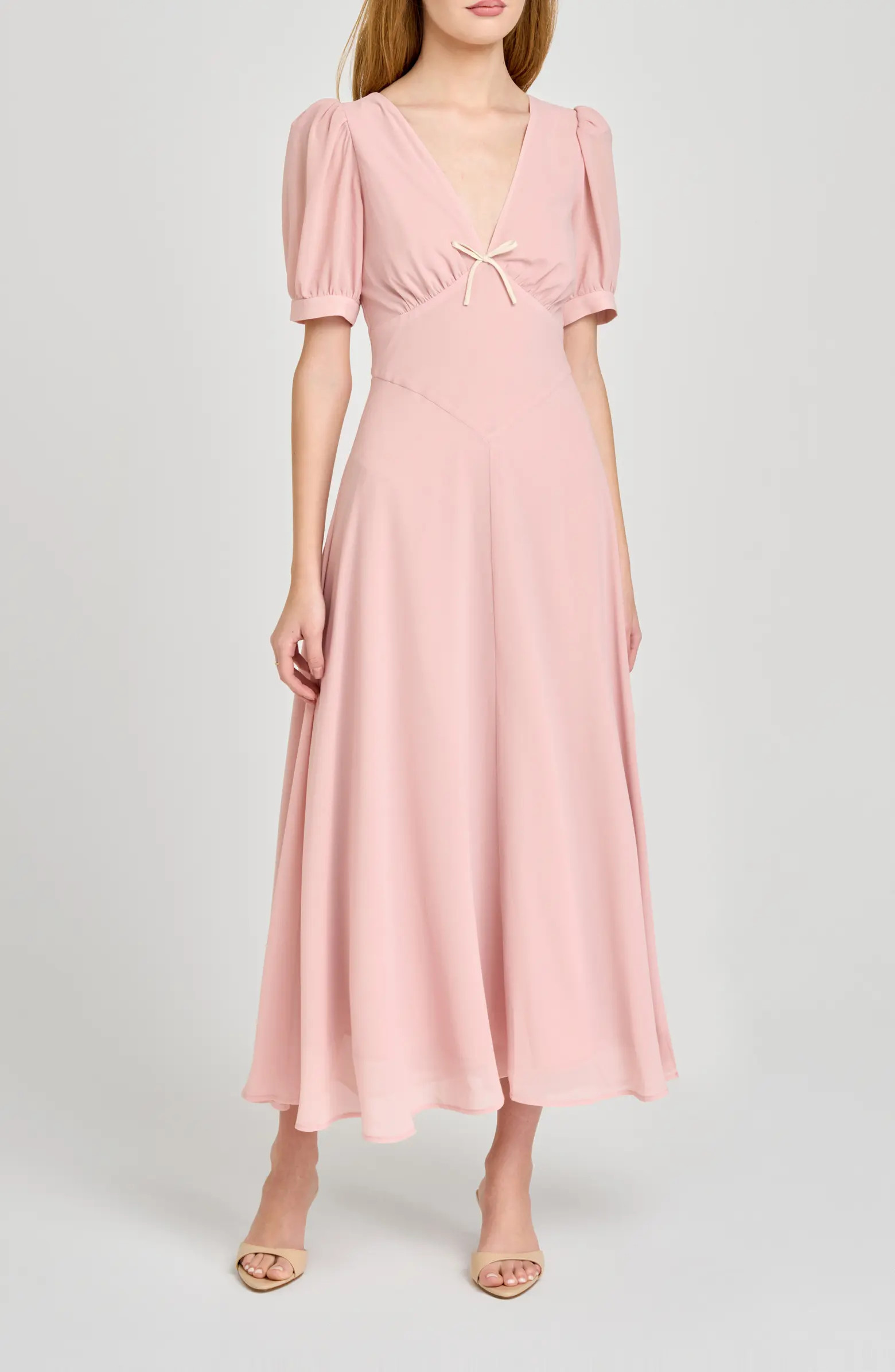 Juliana Short Sleeve A-Line Midi Dress | Nordstrom