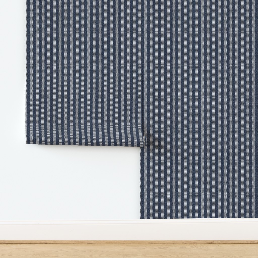 AEGEAN DENIM TICKING STRIPE Wallpaper | Spoonflower | Spoonflower