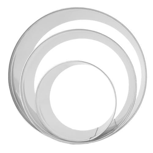 3Pcs Round Biscut Cookie Cutters Molds, 4.3" 3.5" 2.5" Assorted Size Stainless Steel Metal Circle Pastry Cutter, Donut Cutter Ring Molds for Baking | Amazon (US)