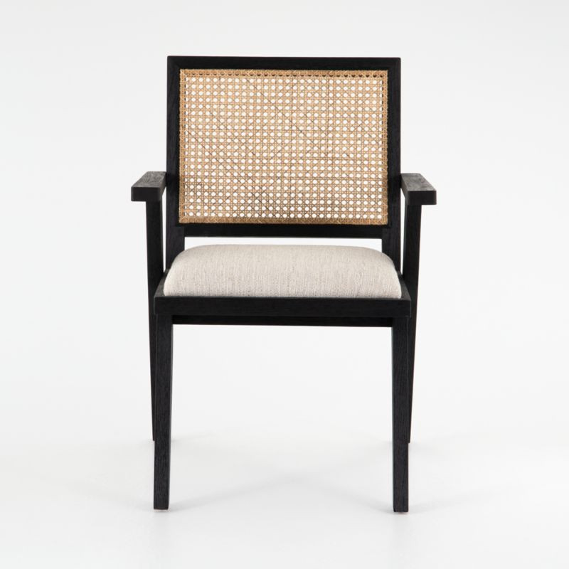 Annette Black Upholstered Cane Dining Chair | Crate & Barrel | Crate & Barrel