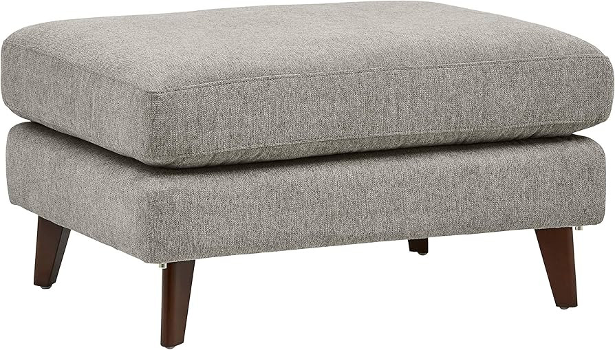 Amazon Brand – Rivet Sloane Mid-Century Modern Ottoman, 31.9"W, Pebble Grey | Amazon (US)