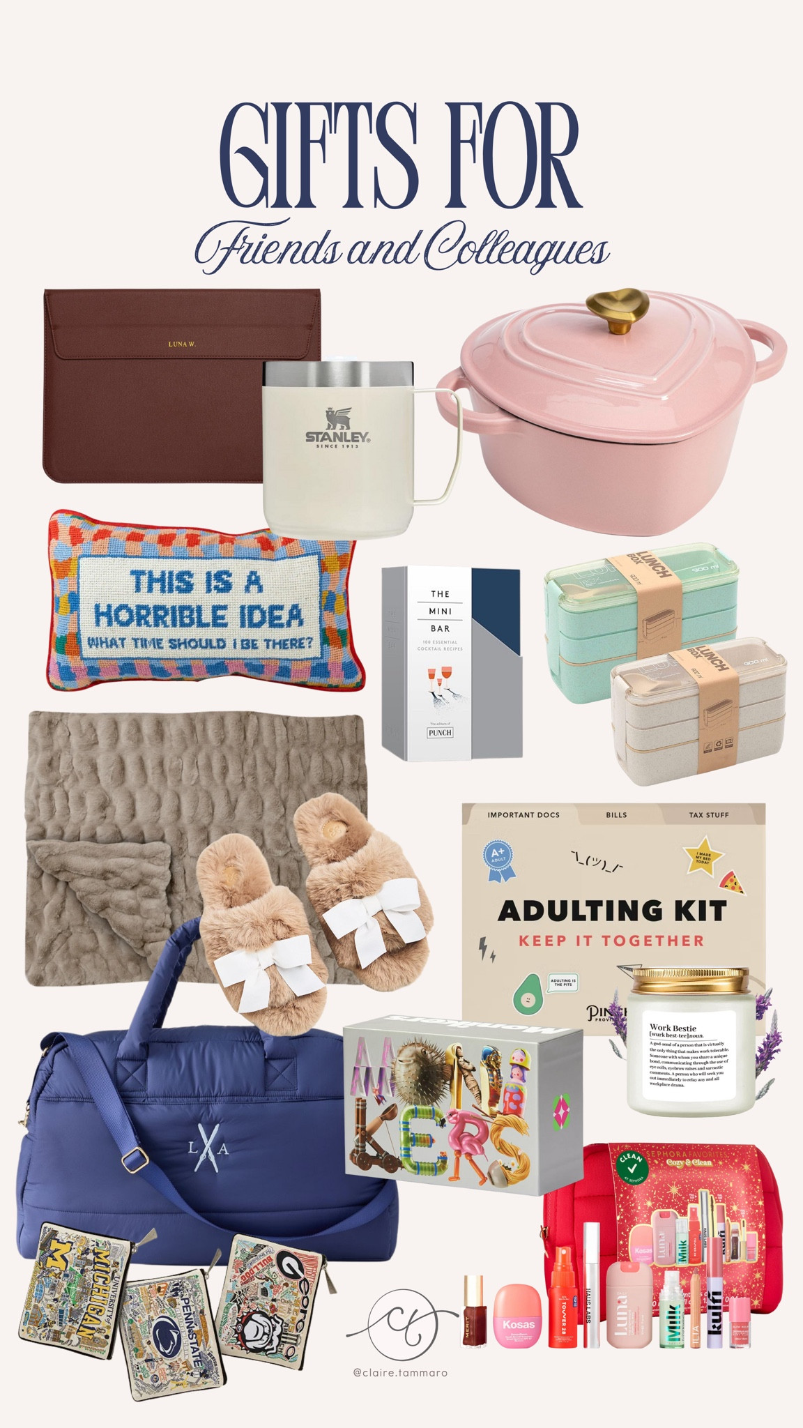 Gifts for Friends and colleagues!! 

holiday gifts, Christmas gifts, trendy gifts, wishlist, holiday favorites, gifts for friends, gifts for colleagues, blankets, slippers, candle, coffee cup, travel bag, laptop case, beauty, makeup 

#LTKGiftGuide #LTKHoliday #LTKSeasonal