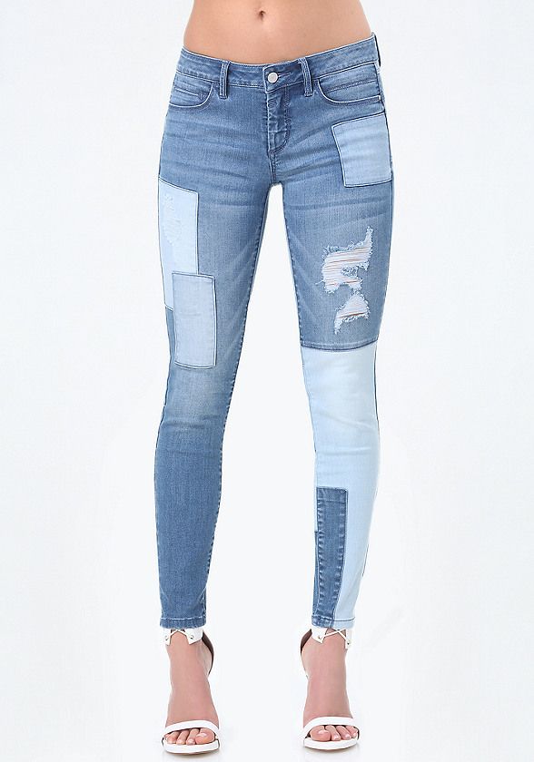 Patchwork Denim Jeans | Bebe (Global)