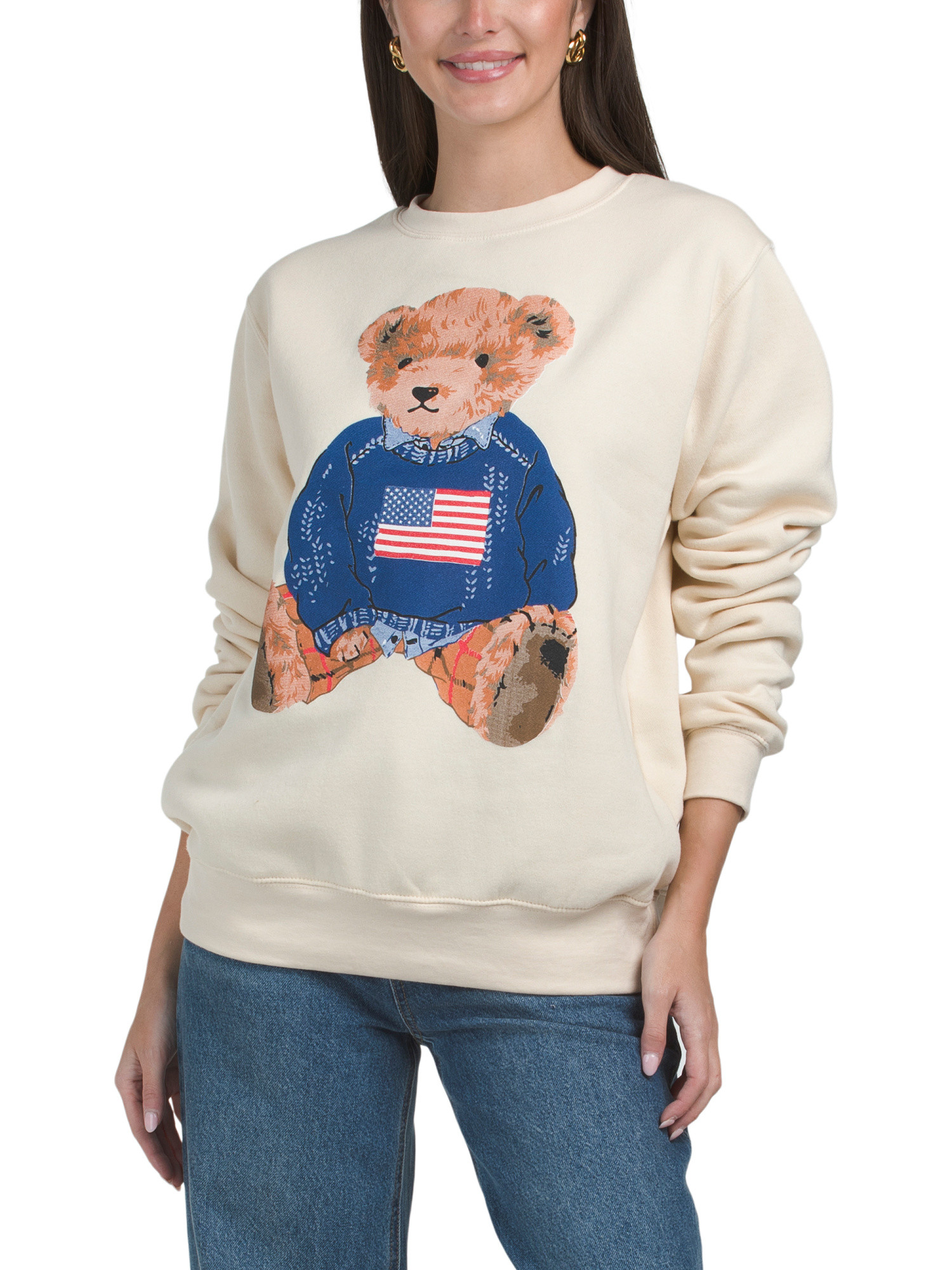Patriotic Bear Crew Neck Sweatshirt | TJ Maxx
