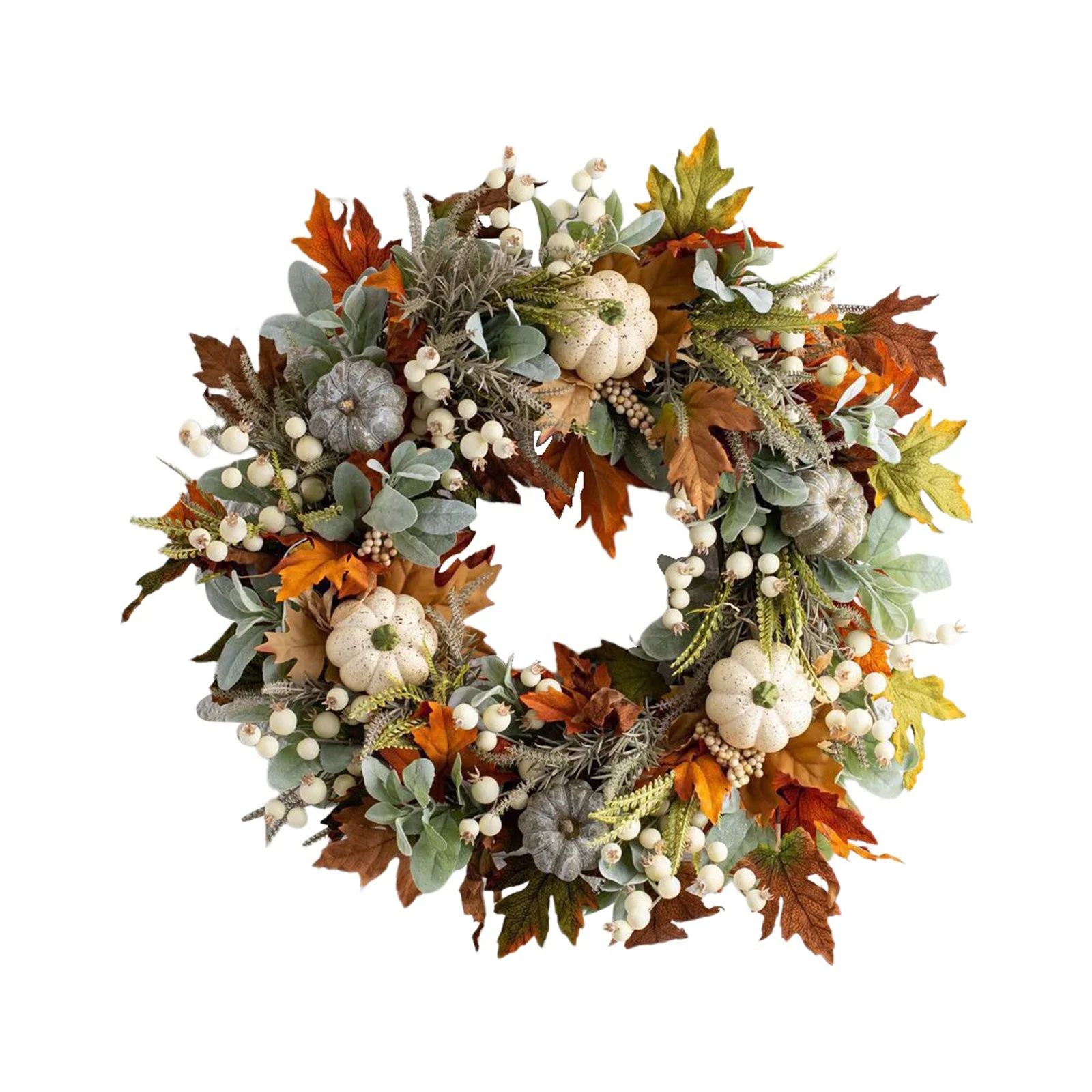 Wreaths for Front Door,Fall Pumpkin Wreath Fall Year Round Wreath for Front Door Artificial Fall ... | Walmart (US)