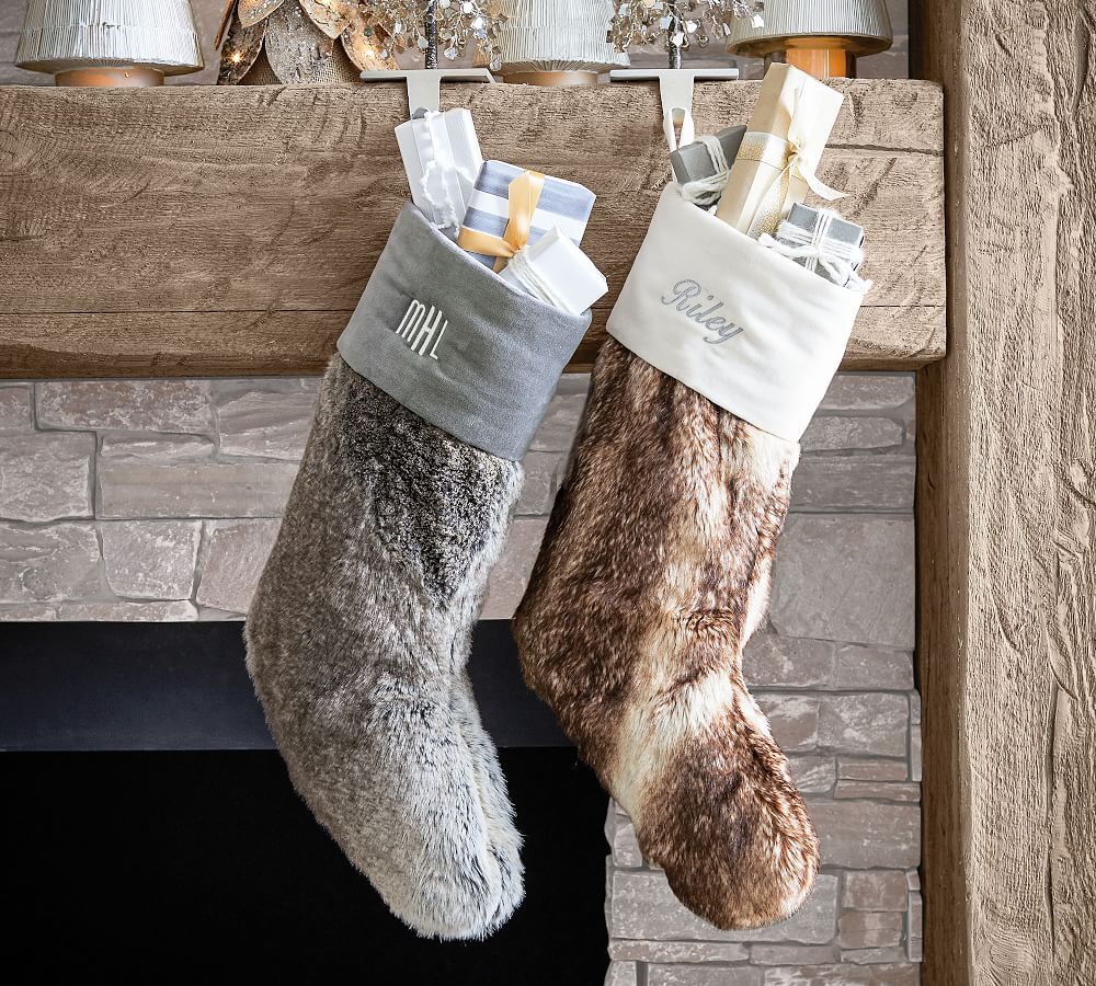 Ombre Faux Fur Stockings | Pottery Barn (US)