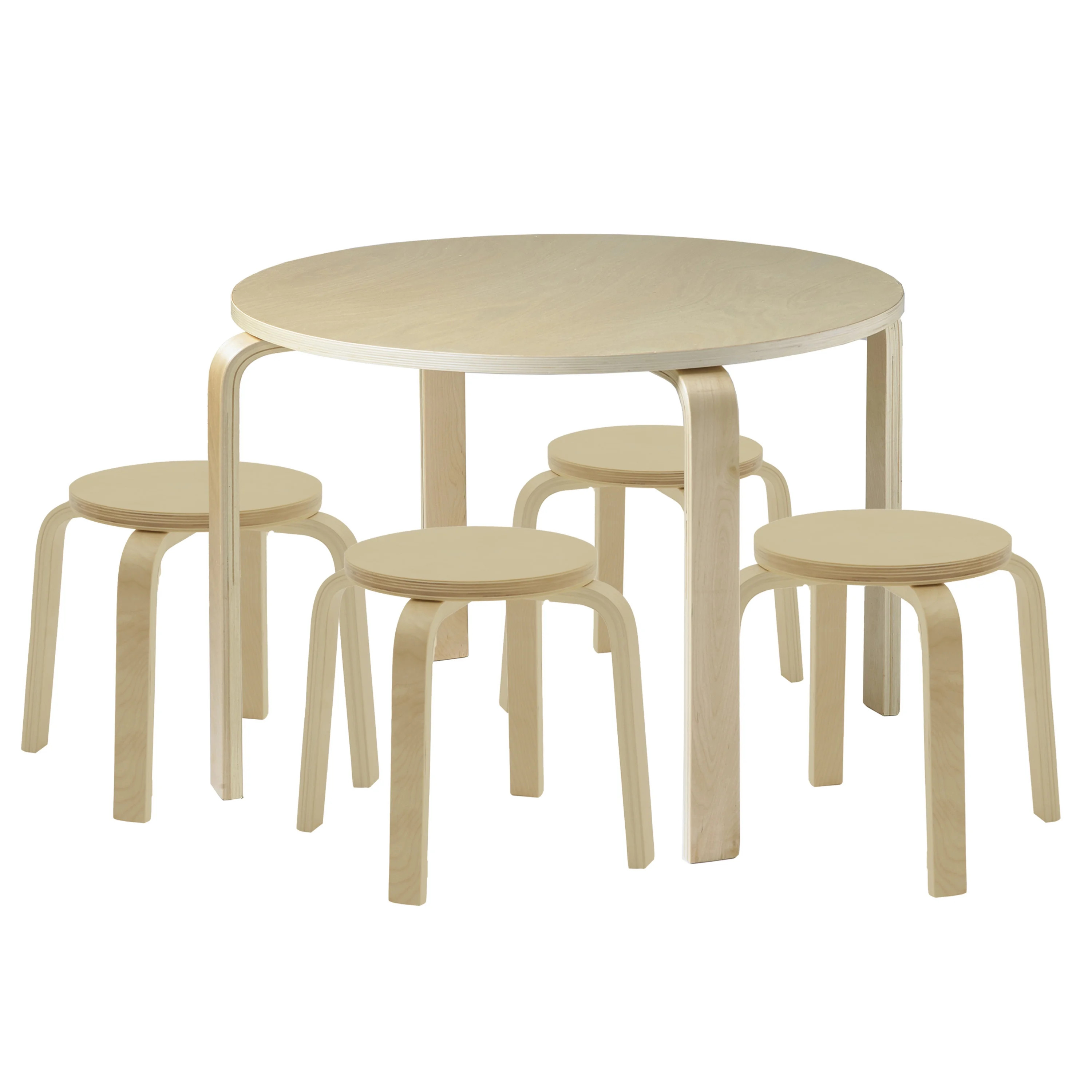 Bentwood Table and Stools Set - Natural | Walmart (US)