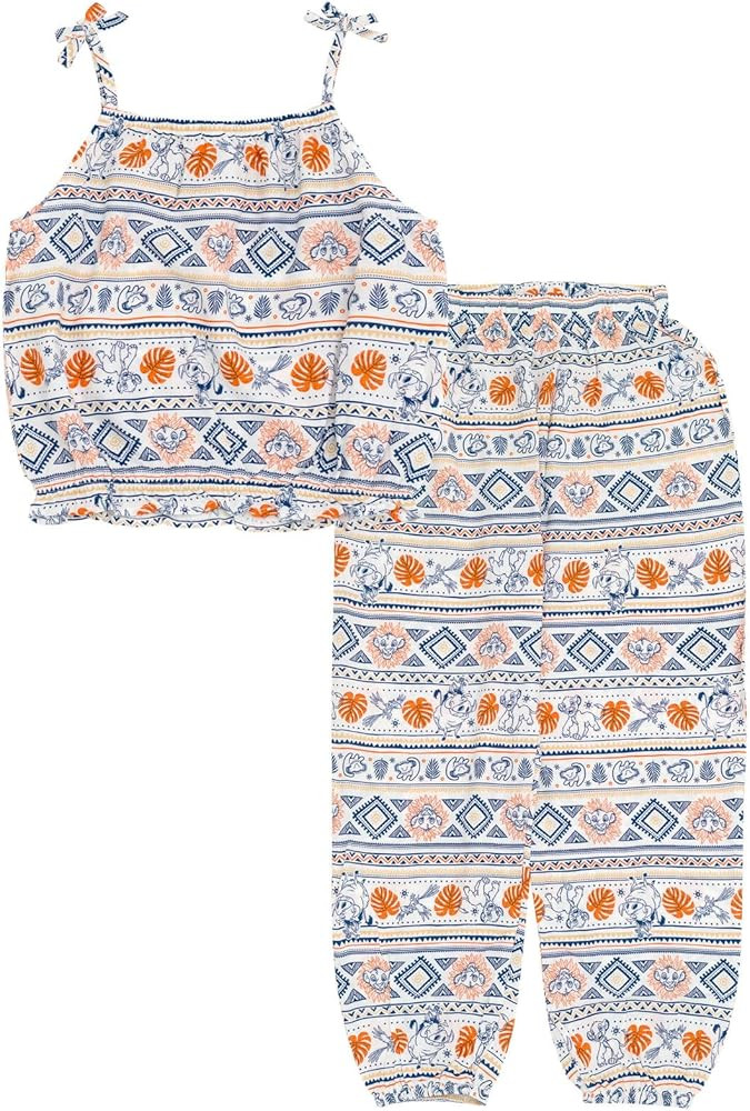 Disney Lion King Matching Family Outfits Geo Print Romper Mommy & Me Maxi Dress & Pants Set Newbo... | Amazon (US)