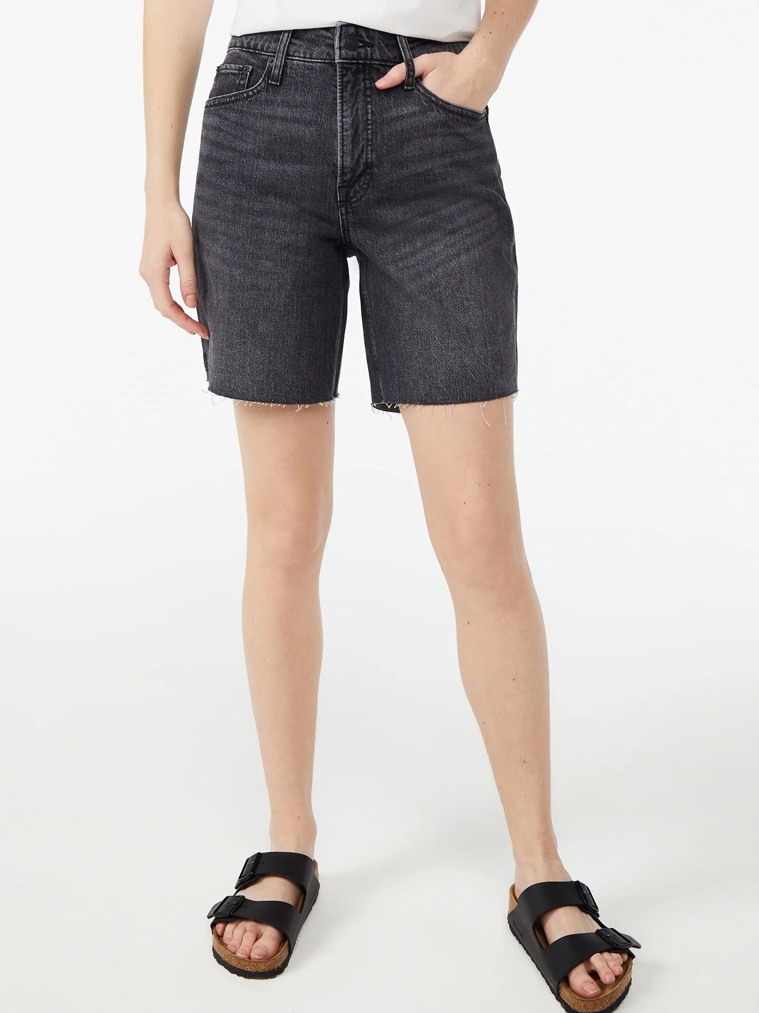 Free Assembly Women's Long Jean Shorts | Walmart (US)