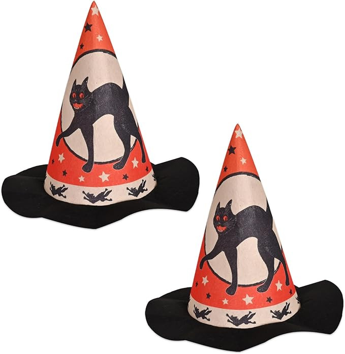 Beistle Vintage Halloween Felt Hats, Set of 2- Spooky Costume and Trick-or-Treat Party Accessorie... | Amazon (US)