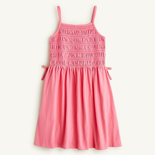 Girls' smocked cotton dress with bows | J. Crew US