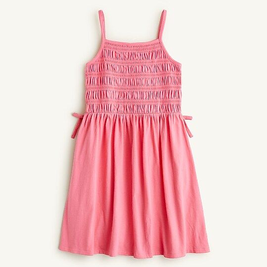 Girls' smocked cotton dress with bows | J.Crew US