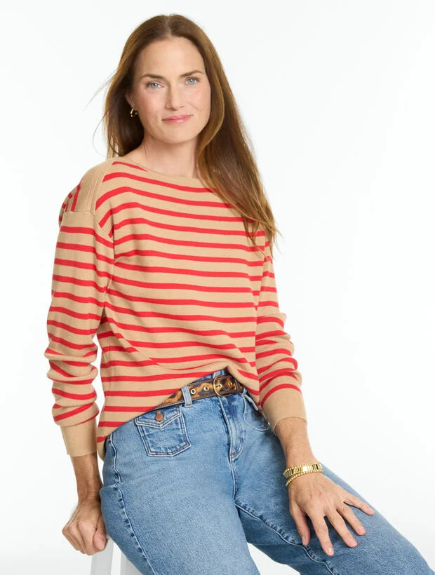 Envelope Neck Pullover - Stripe | Talbots