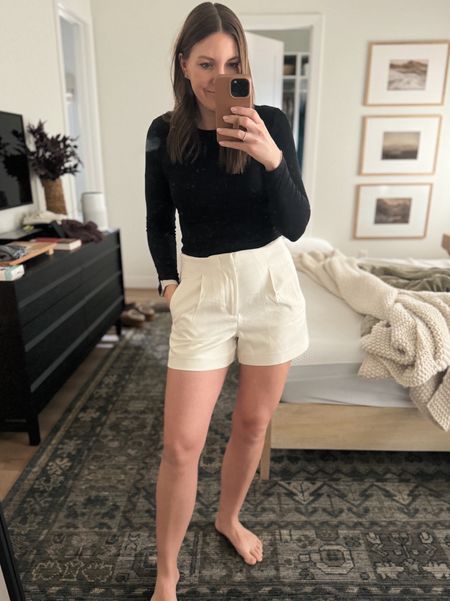 THE cutest tailored shorts on sale for $17.50! Comes in a ton of colors (I got the cream and black 😄). Feels like $60 shirts without the price tag. I did size up one 

#LTKfindsunder50 #LTKmidsize #LTKsalealert