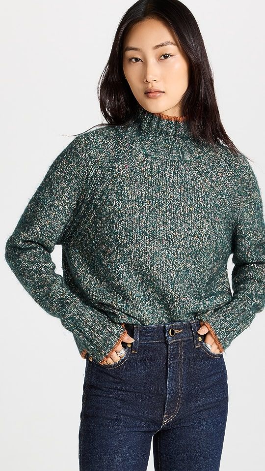 Tipped Tweed Mock Sweater | Shopbop