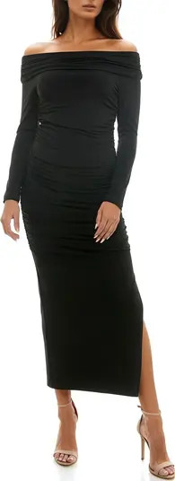 Long Sleeve Off the Shoulder Knit Midi Dress | Nordstrom