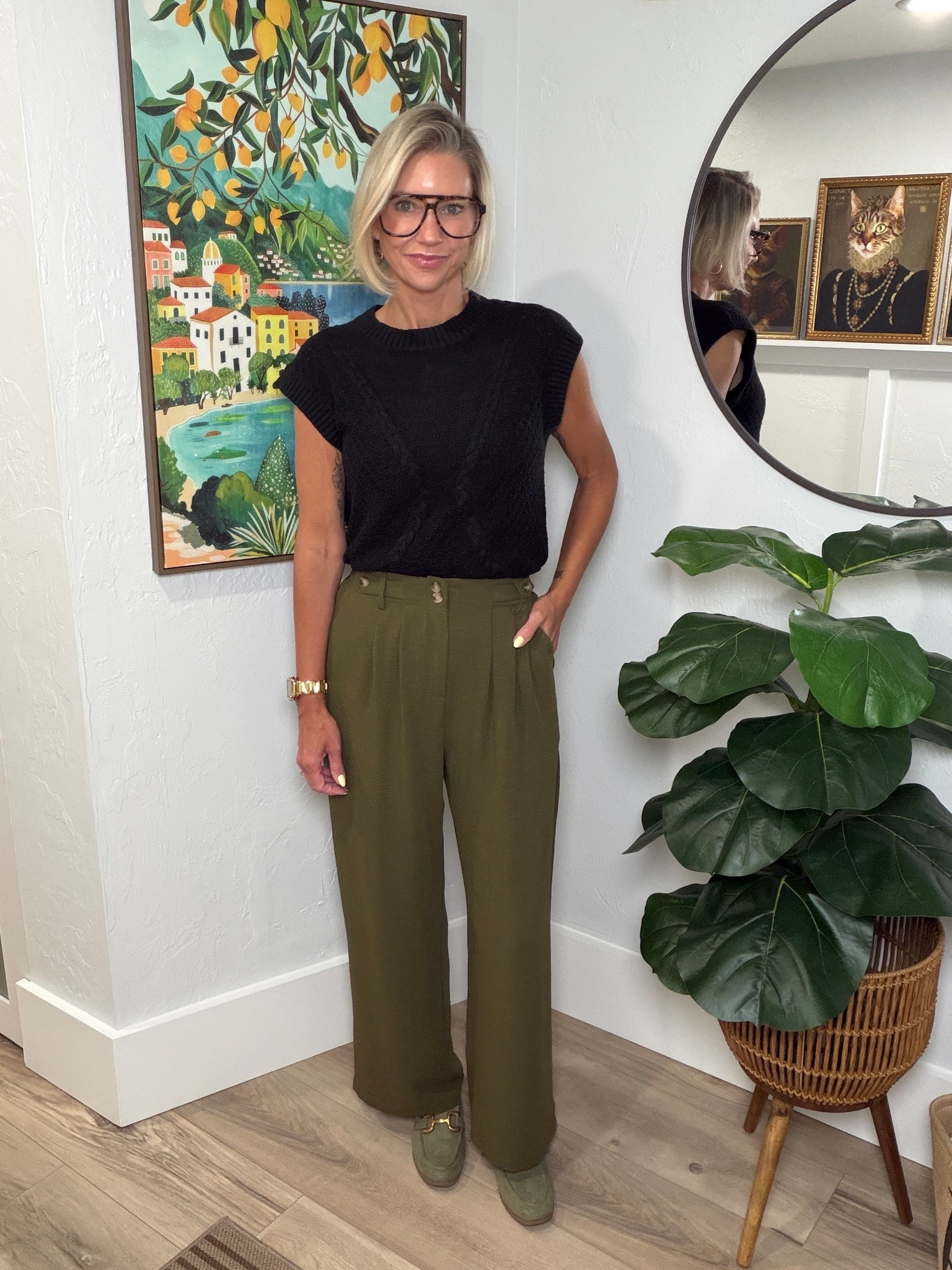Both pieces of today’s OOTD are from Amazon. The knit top is from Arach & Cloz, one of my favorite Amazon brands. I’m wearing a small. It definitely runs large. 
My pants are from Anrabess and I’m wearing a small in these as well., and they fit tts. They’re a lightweight gauze type material and are available in several color options. 

My loafers are from Walmart and run TTS. 

#LTKgrwm #LTKOver40 #LTKootd