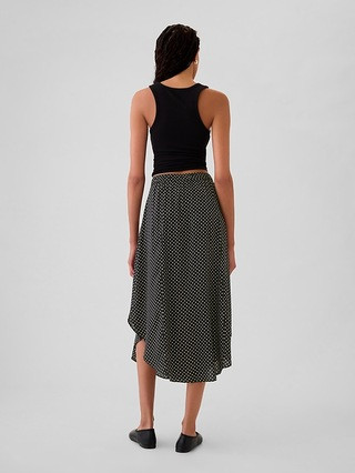 Crepe Handkerchief Hem Midi Skirt | Gap (US)
