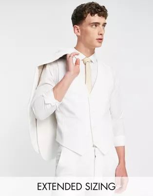 ASOS DESIGN super skinny suit waistcoat in white | ASOS (Global)