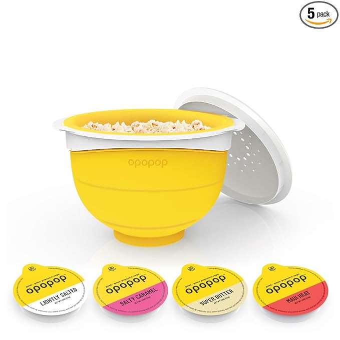 Opopop Microwave Popcorn - Variety 4-Pack Gourmet Popcorn Kit, Collapsible Silicone Popcorn Poppe... | Amazon (US)