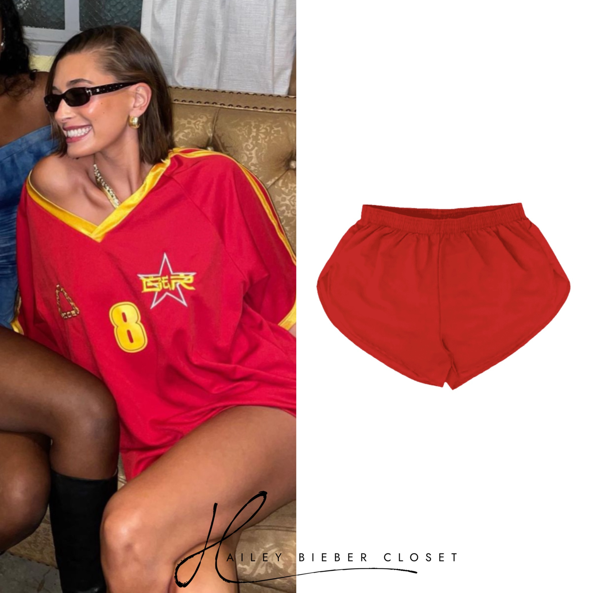 Hailey Bieber wears Los Angeles Apparel shorts. ❤️
