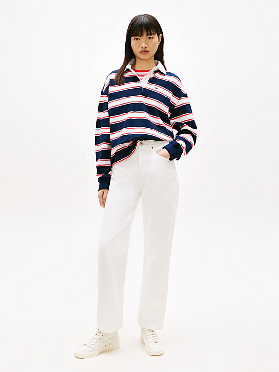 High Rise Slim Straight Leg White Jeans | Tommy Hilfiger UK