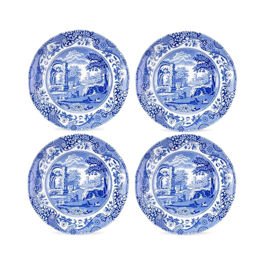 Spode Blue Italian Bread and Butter Plates | Set of 4 | Dessert and Appetizer Plate | Small, Roun... | Amazon (US)