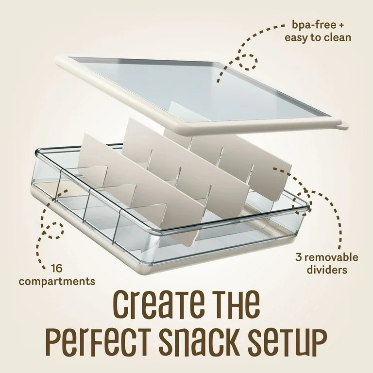 COOK WITH COLOR Snack Box, 16-Compartment Lunch Box & Food Storage Container, White - Walmart.com | Walmart (US)