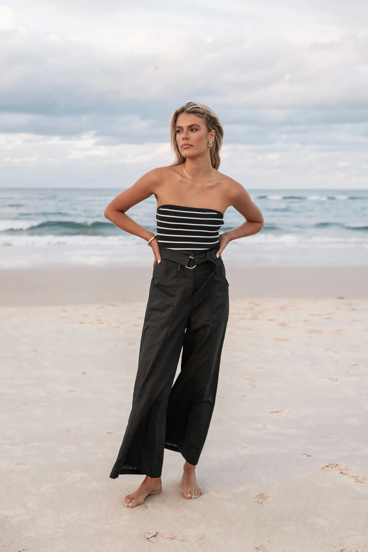 Tegan Knit Top - Black Stripe | Petal & Pup (US)