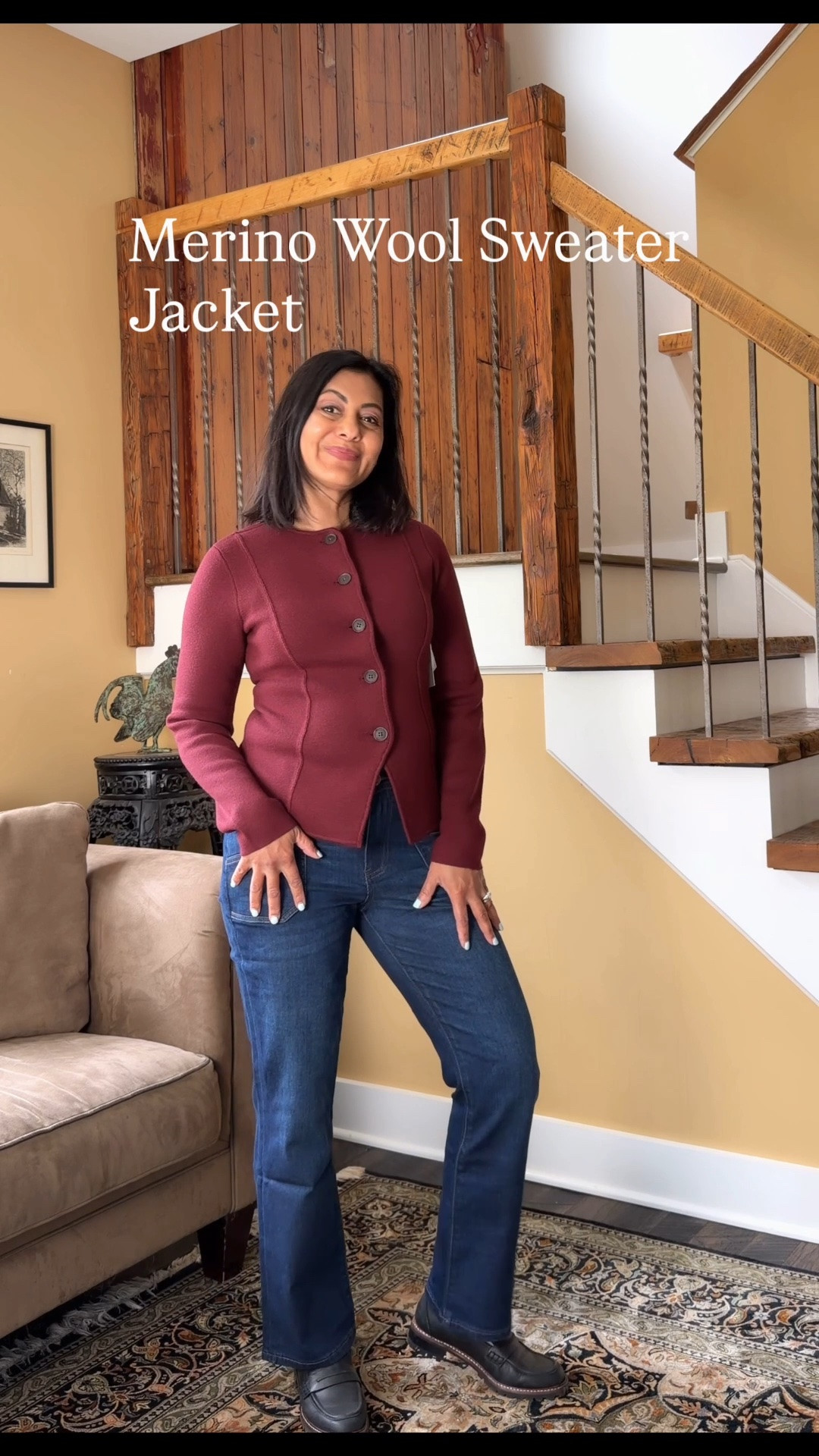 Beautiful wool sweater jacket that you can wear buttoned or unbuttoned over a tank.  Dress it down with jeans or up with tailored pants.  I'm wearing the XS but have the S on order so that I have a little more room.  💙 Nipa 

#merinowool #falloutfit #fallfashion #nordstromanniversarysale

#LTKSeasonal #LTKOver40 #LTKSaleAlert