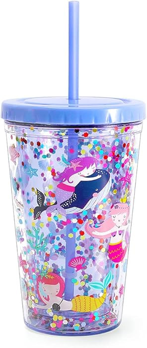 Cute Tumbler with Lid and Straw Double Wall Insulated Acrylic Cup for Girls Women Kids, 18oz/550m... | Amazon (US)