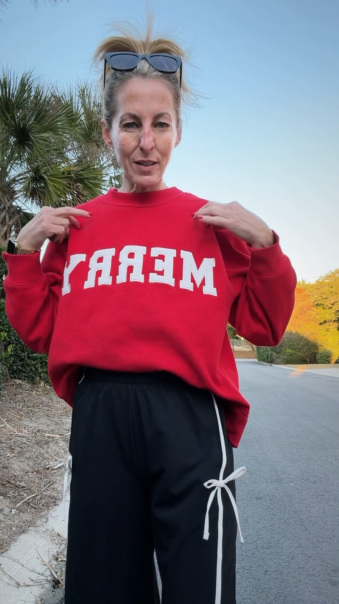 Out for a run in the merriest place - with the cutest sweatshirt and pants from Target  

#LTKdayinmylife #LTKHoliday #LTKfitnessgoals