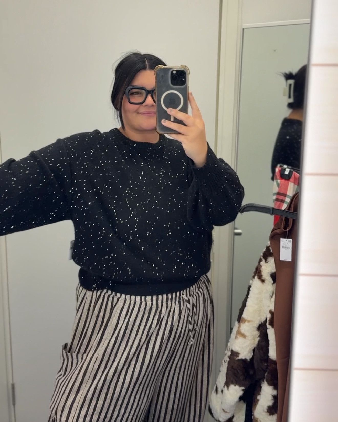 old navy try on :) sparkle shirt is a 3x, does run small! cow jacket is a 2x, sized perfect! dress is a 2x, also perfect! skirt is a 2x, big in waist! 

#LTKootd #LTKmomlife #LTKHoliday