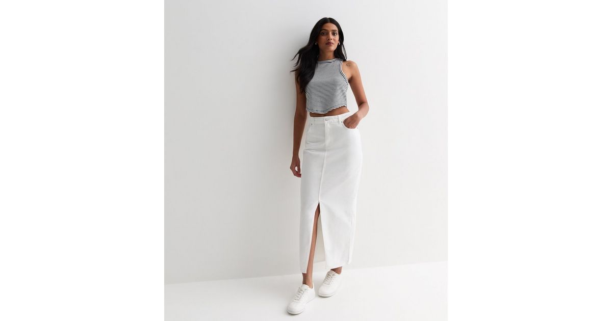 White Denim High Waist Split Hem Maxi Skirt
						
						Add to Saved Items
						Remove from Sav... | New Look (UK)