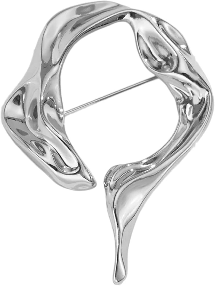 Trendy Cut Out Design Lightweight Gold or White K Alloy Brooch with Lapel Pin Decoration | Amazon (UK)