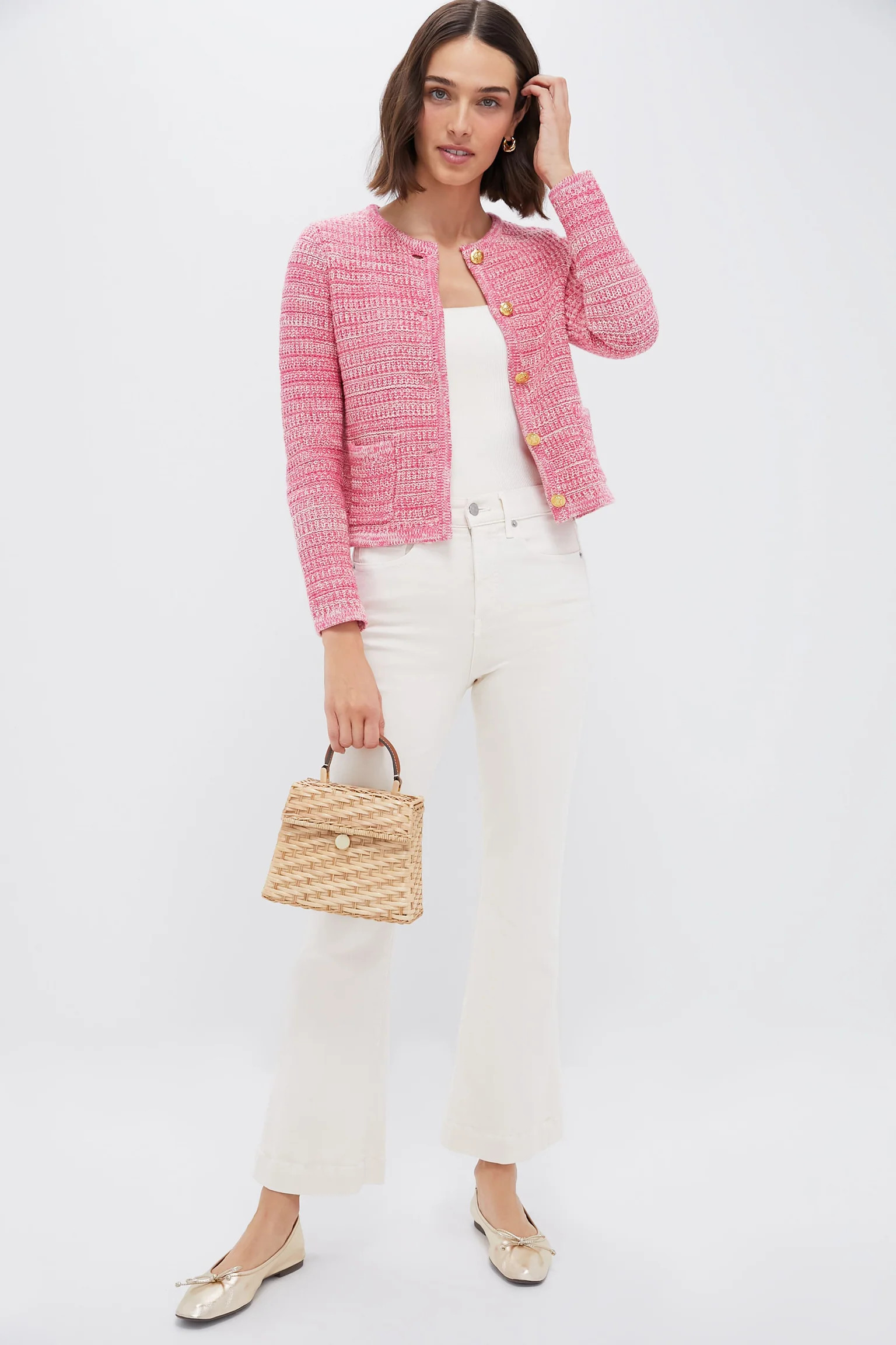 Marled Pink Maybourne Cardigan | Tuckernuck (US)