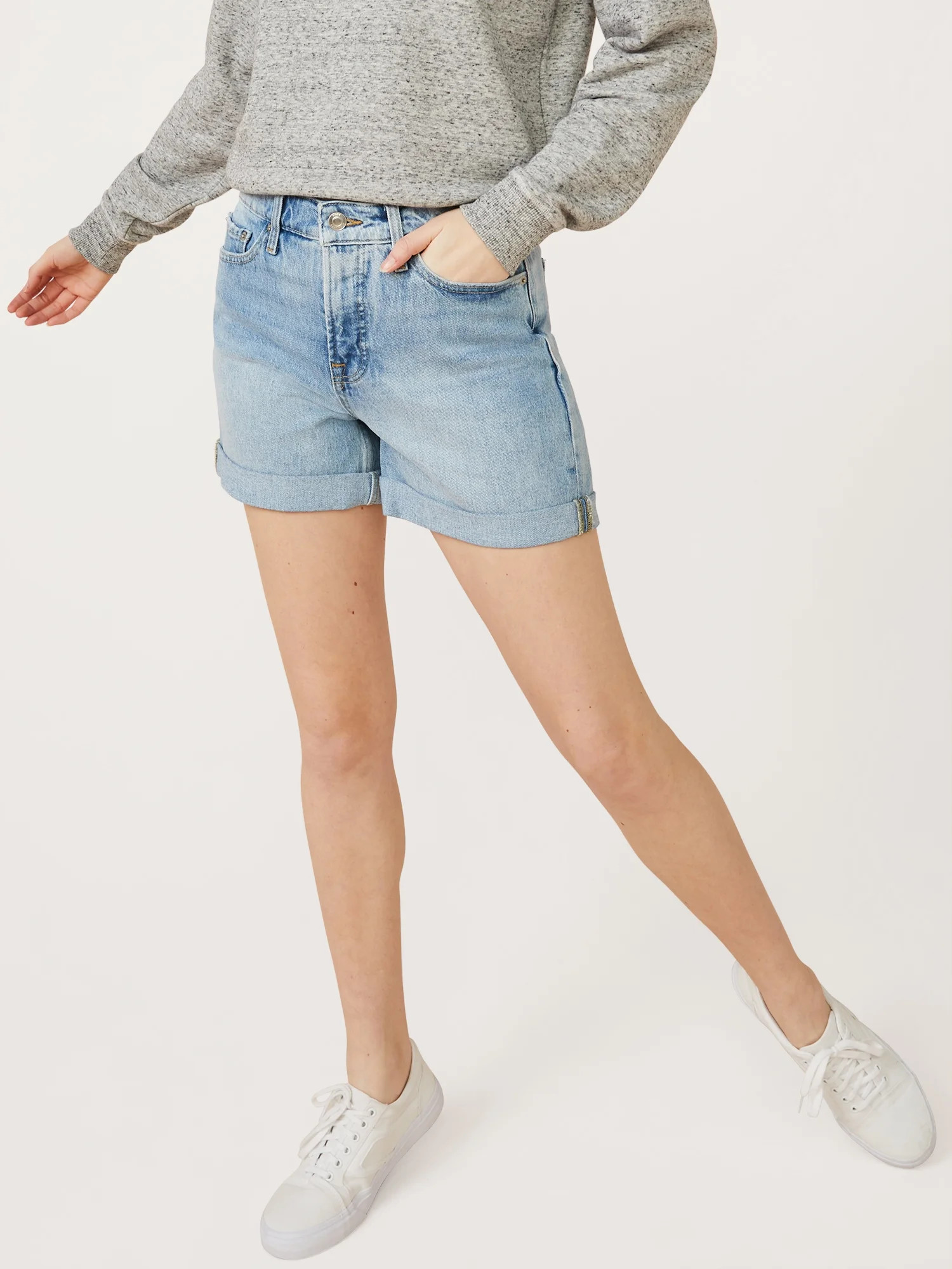 Free Assembly Women’s Rolled Cuff Jean Shorts | Walmart (US)