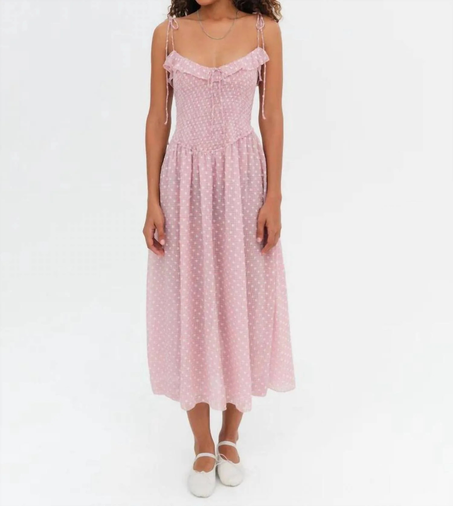 Maxine Midi Dress In Pink | Shop Simon