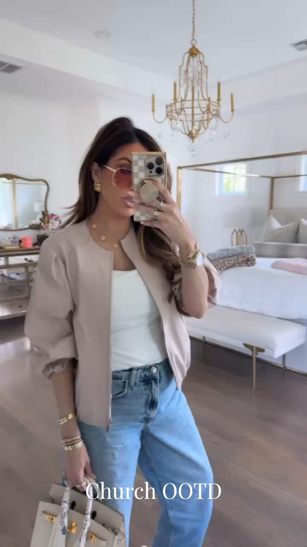 Church OOTD! Wearing a size medium in this balloon bomber jacket, size large in white tank & size 29 in mid-rise barrel jeans! 

Spring outfits, Spring outfits 2026, Teacher outfit, Date Night Outfits, Summer Outfits, Jeans, Zara finds, Zara fashion, Balloon bomber jacket, Church outfit, Church OOTD, Emily Ann Gemma

#LTKBeauty #LTKootd #LTKgrwm