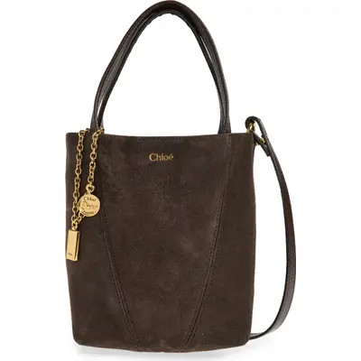 Chloé Small Spin Leather Crossbody Tote in Deep Violine at Nordstrom | Nordstrom