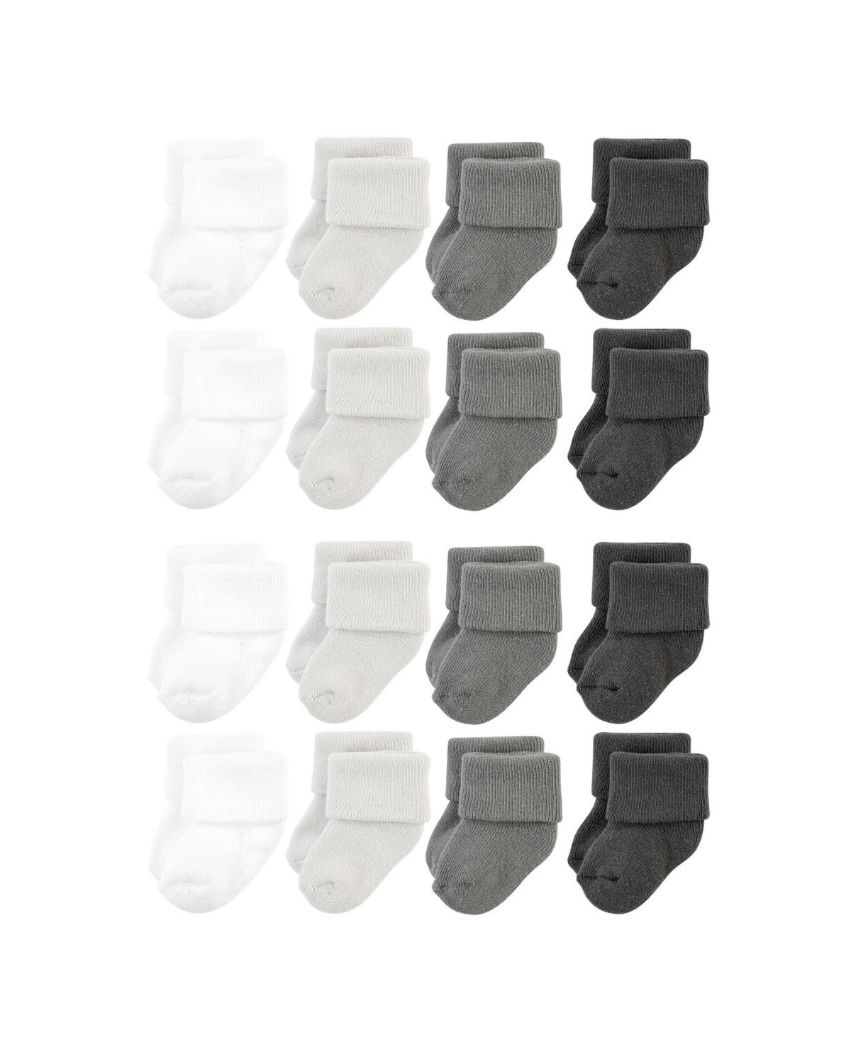 Hudson Baby Baby Boys Hudson Unisex Plush Cotton-Blend Unisex Terry Socks - Solid gray white | Macy's