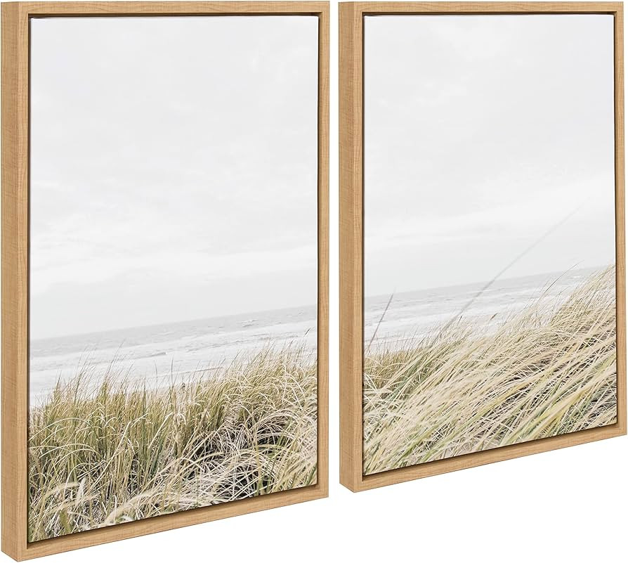 Kate and Laurel Sylvie East Beach Left and Right Framed Canvas Wall Art Set by Amy Peterson Art S... | Amazon (US)